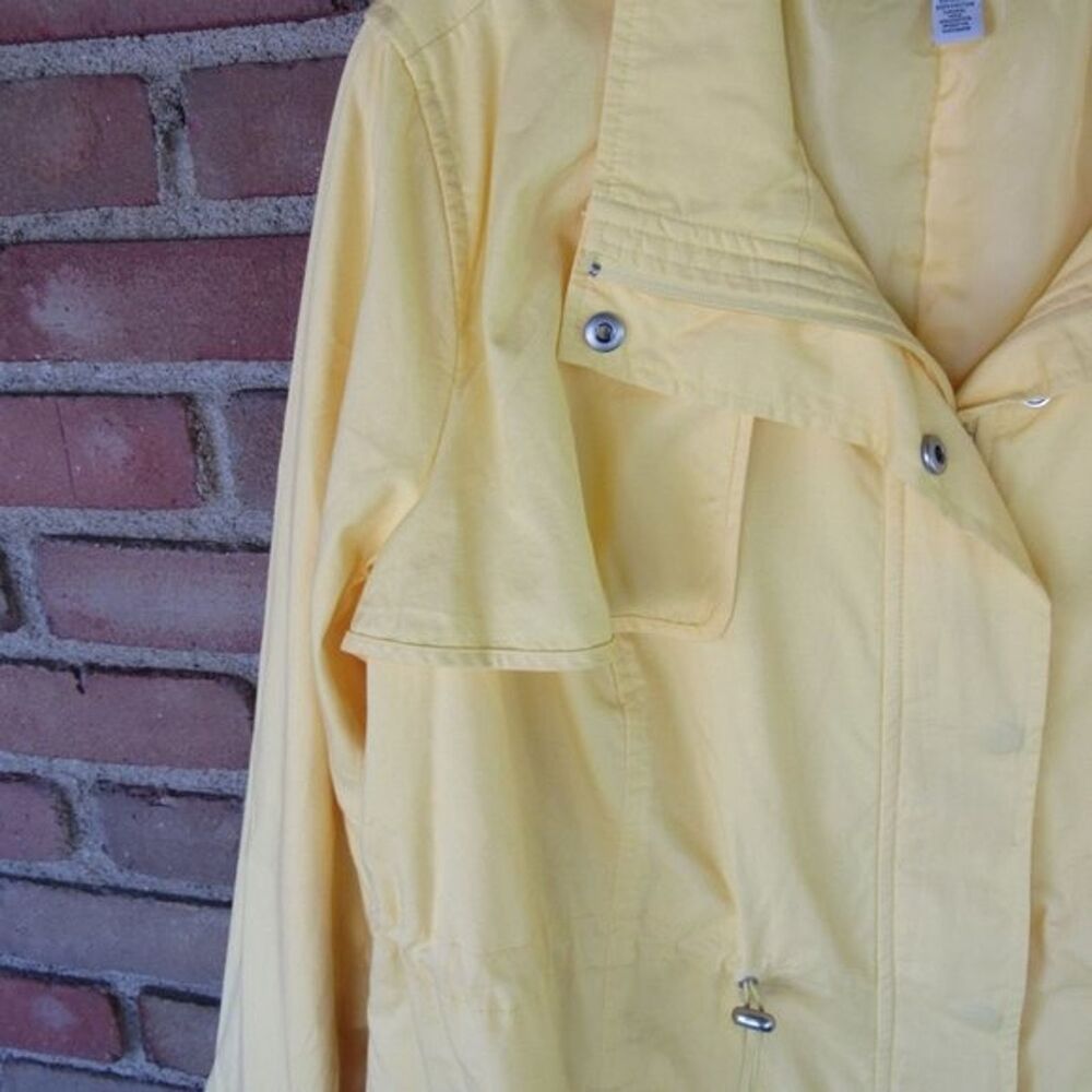 St. Johns Bay Women's 1X Plus Canary Yellow Utility Jacket Lightweight Spring - Picture 9 of 12